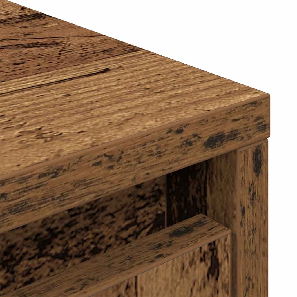 Skap med skuff gammelt tre 55,5x34x119,5 cm konstruert tre