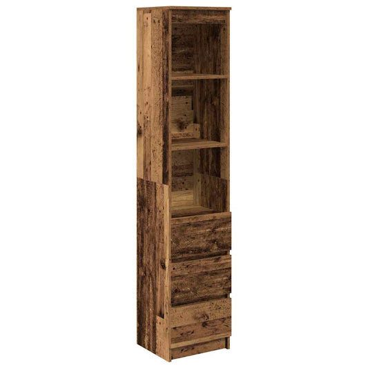 Highboard gammelt tre 37,5x35x180 cm konstruert tre