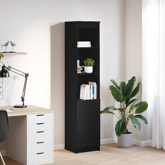Høybord svart eik 37,5x35x180 cm konstruert tre