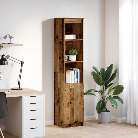 Highboard gammelt tre 37,5x35x180 cm konstruert tre