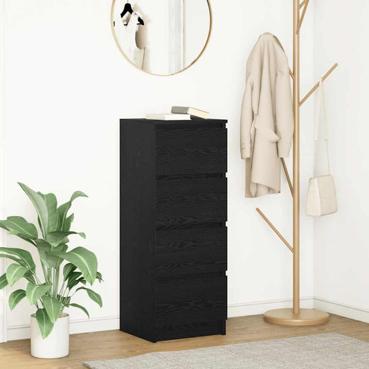 Skjenk svart eik 37,5x35x99 cm konstruert tre