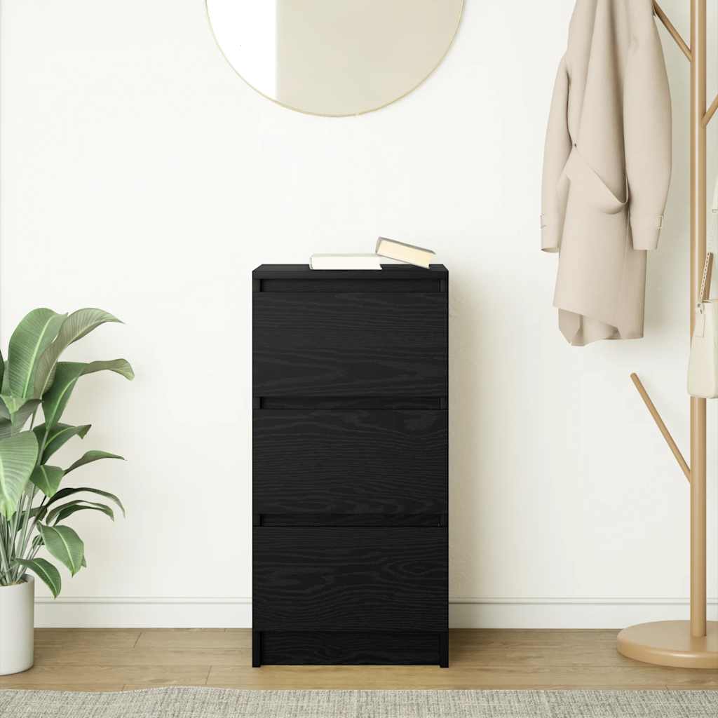 Skjenk svart eik 37,5x35x76 cm konstruert tre
