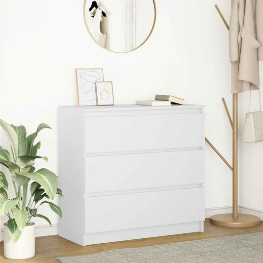 Skjenk hvit 80x35x76 cm konstruert tre