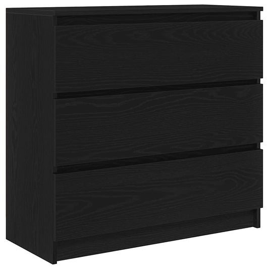 Skjenk svart eik 80x35x76 cm konstruert tre