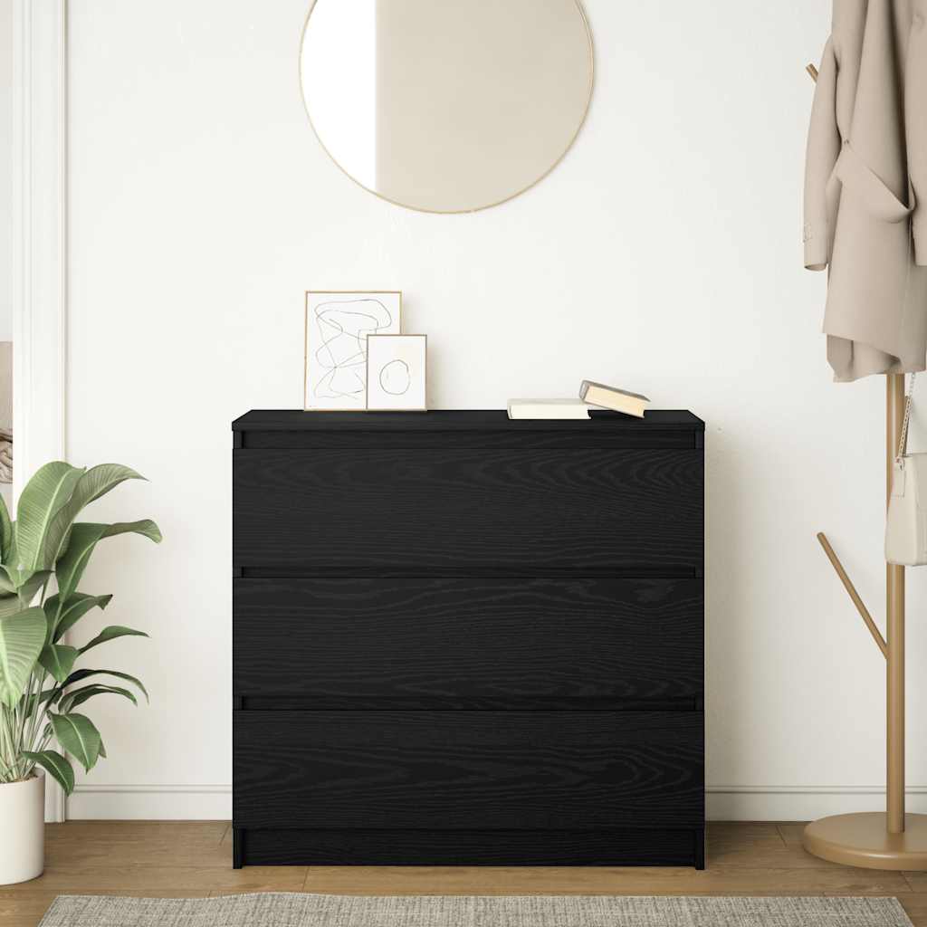 Skjenk svart eik 80x35x76 cm konstruert tre