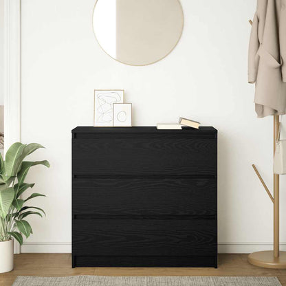 Skjenk svart eik 80x35x76 cm konstruert tre