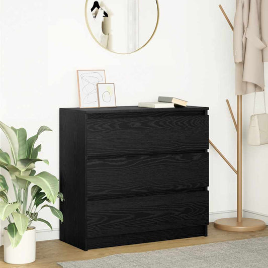 Skjenk svart eik 80x35x76 cm konstruert tre