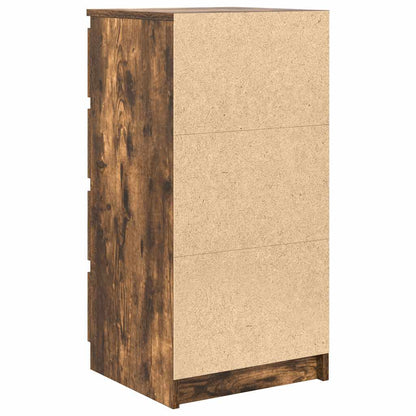 Skjenk med skuffer røkt eik 37,5x35x99 cm konstruert tre
