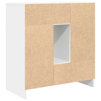 Skjenk med skuffer og dører hvit 70,5x34x74,5 cm