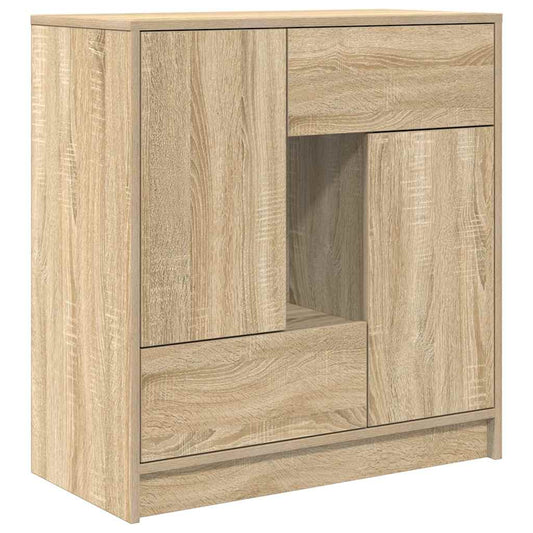 Skjenk med skuffer og dører svart eik 70,5x34x74,5 cm