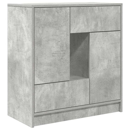 Skjenk med skuffer og dører betonggrå 70,5x34x74,5 cm