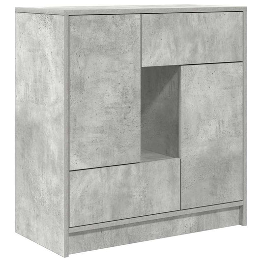 Skjenk med skuffer og dører betonggrå 70,5x34x74,5 cm