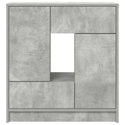 Skjenk med skuffer og dører betonggrå 70,5x34x74,5 cm