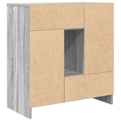 Skjenk med skuffer og dører grå sonoma 70,5x34x74,5 cm