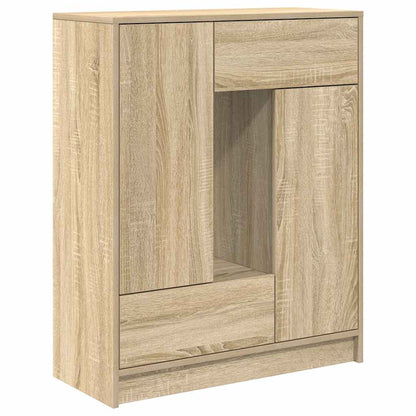 Skjenk med skuffer og dører svart eik 73x31x90 cm