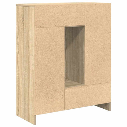 Skjenk med skuffer og dører svart eik 73x31x90 cm
