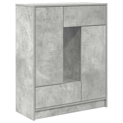 Skjenk med skuffer og dører betonggrå 73x31x90 cm