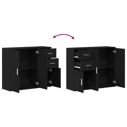 Skjenk svart eik 91x29,5x75 cm konstruert tre