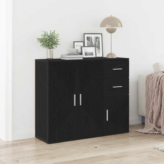 Skjenk svart eik 91x29,5x75 cm konstruert tre