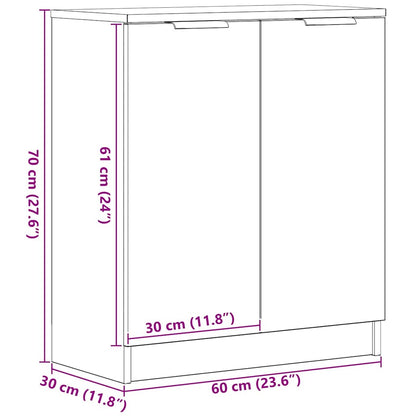 Sideboard Svart Eik 60x30x70 cm Konstruert Tre