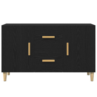 Skjenk svart eik 100x36x60 cm konstruert tre