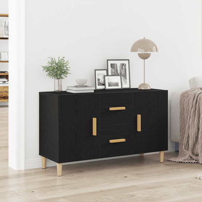 Skjenk svart eik 100x36x60 cm konstruert tre