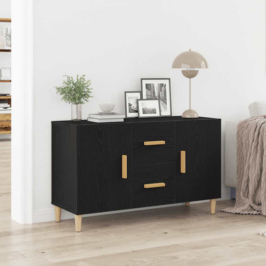 Skjenk svart eik 100x36x60 cm konstruert tre