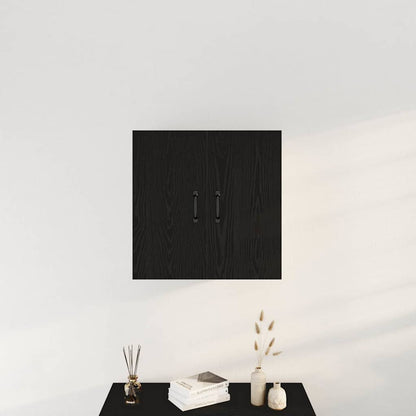 Veggskap svart eik 60x31x60 cm konstruert tre