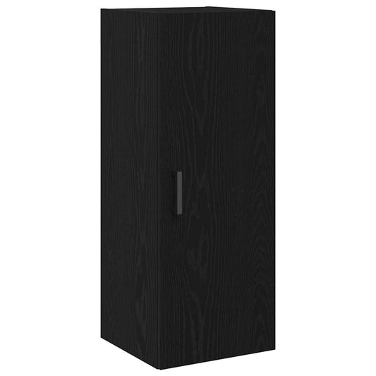 Veggmontert skap svart eik 34,5x34x90 cm konstruert tre