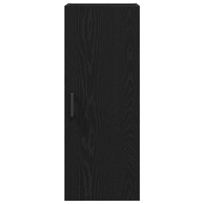 Veggmontert skap svart eik 34,5x34x90 cm konstruert tre