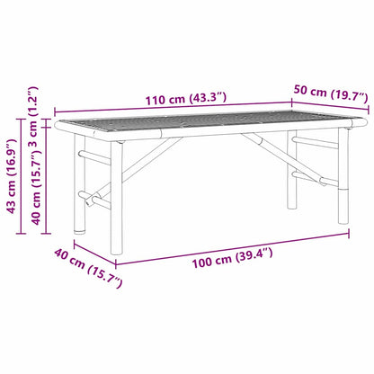 Kaffebord Brun 110 x 50 x 43 cm Bambus