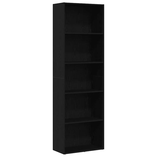 Bokhylle svart eik 60x30x189 cm konstruert tre