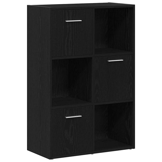 Bokhylle/romdeler svart eik 60,5x30x90 cm konstruert tre
