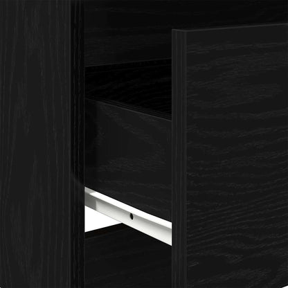 Skjenk svart eik 60x35x76 cm konstruert tre