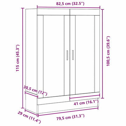 Bokhylle i Svart Eik 82,5x30,5x115 cm i Konstruert Tre