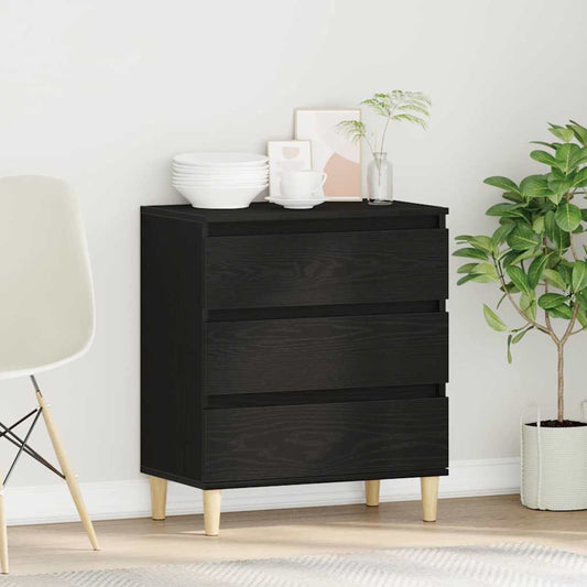 Sidedekor med skuff Svart Eik 60 x 35 x 70 cm Konstruert tre