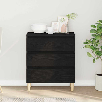 Sidedekor med skuff Svart Eik 60 x 35 x 70 cm Konstruert tre
