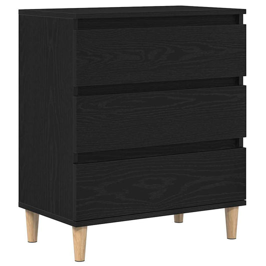 Sidedekor med skuff Svart Eik 60 x 35 x 70 cm Konstruert tre