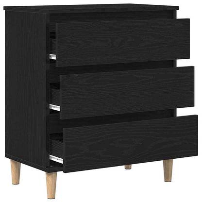 Sidedekor med skuff Svart Eik 60 x 35 x 70 cm Konstruert tre