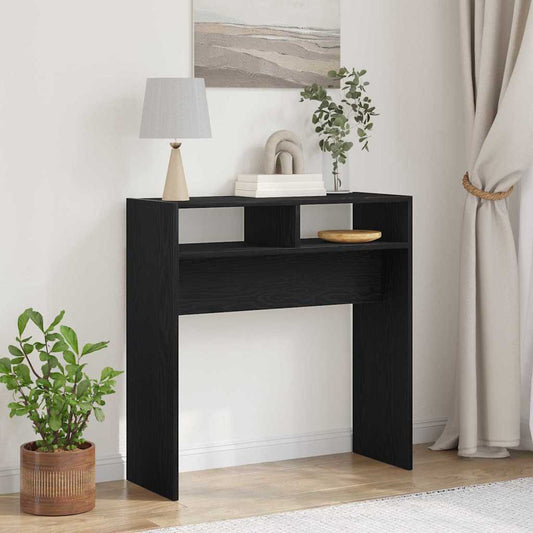 Svart Eik Konsollbord - 78x30x80 cm - Laget av konstruert tre