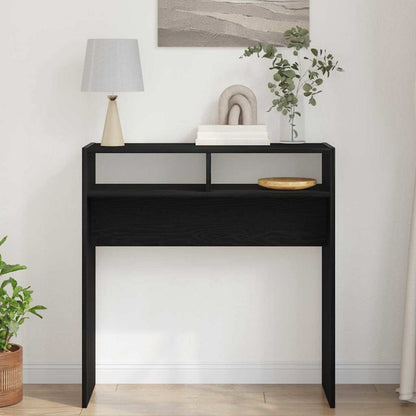 Svart Eik Konsollbord - 78x30x80 cm - Laget av konstruert tre