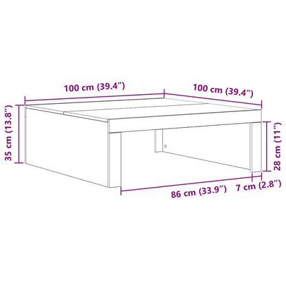 Svart Eik Kaffebord - 100 x 100 x 35 cm, Laget av Kvalitetstre