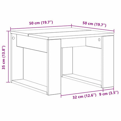 Svart Eik Sidebord - 50x50x35 cm, Laget av Ingeniørt Tre