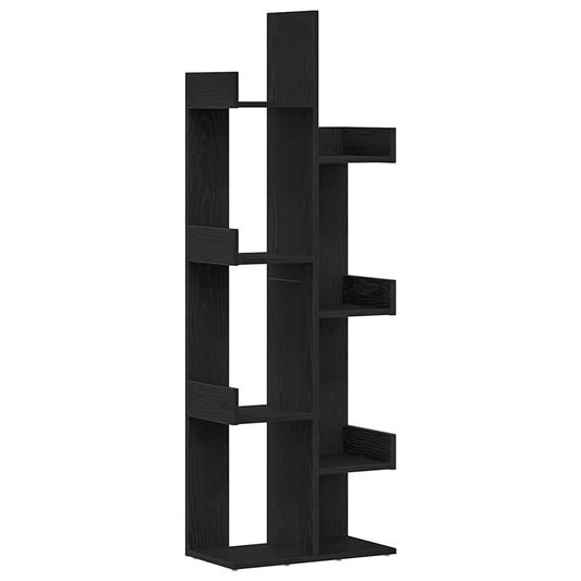 Bokhylle Svart Eik 48x25,5x140 cm Ingeniørtre