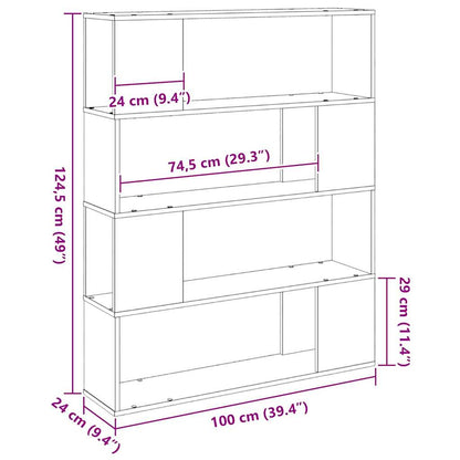 Bokhylle i Svart Eik 100x24x124 cm laget av Konstruert Tre