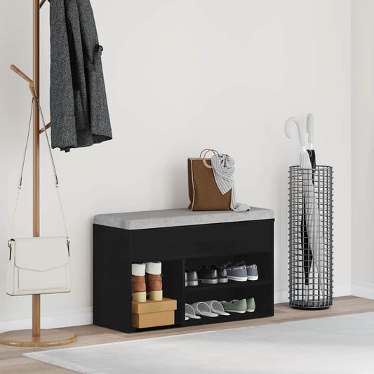 Benk for gangen - Svart eik 60x30x45 cm i ingeniørtre