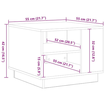 Svart Eik Kaffebord 55x55x42 cm Laget av Konstruert Tre