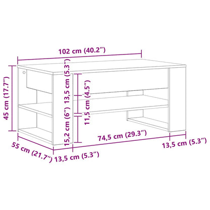 Kaffe bord Artisan Eik 102x55x45 cm Konstruert Tre