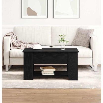 Svart Eik Kaffebord 79x49x41 cm Laget av konstruert tre