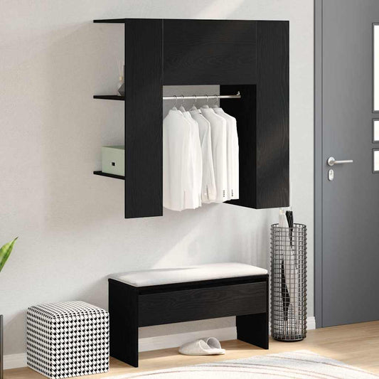 Gangskap Sort Eik 97,5x37x99 cm Konstruert Tre